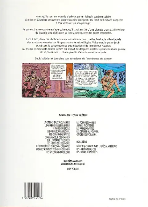 Verso de l'album Valérian Tome 3 Le pays sans étoile