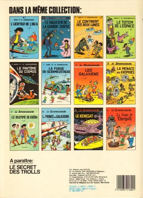 Verso de l'album Le Scrameustache Tome 12 La saga de Thorgull