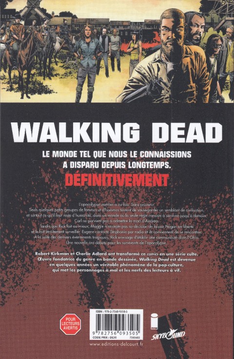 Verso de l'album Walking Dead Tome 29 La ligne blanche