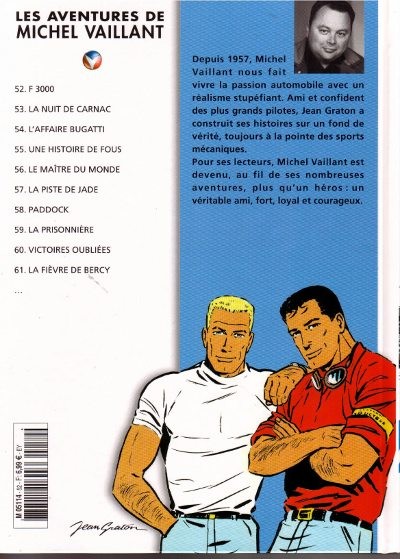 Verso de l'album Michel Vaillant La Collection Tome 52 F3000