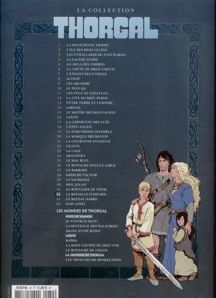Verso de l'album Thorgal La collection Tome 32 La bataille d'Asgard