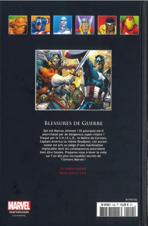 Verso de l'album Marvel Comics - La collection de référence Tome 102 Blessures de Guerre