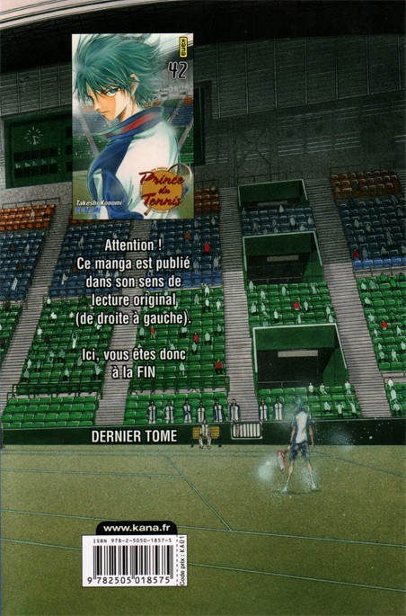 Verso de l'album Prince du tennis Tome 42