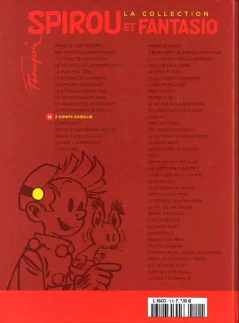 Verso de l'album Spirou et Fantasio La collection Tome 12 Z comme Zorglub