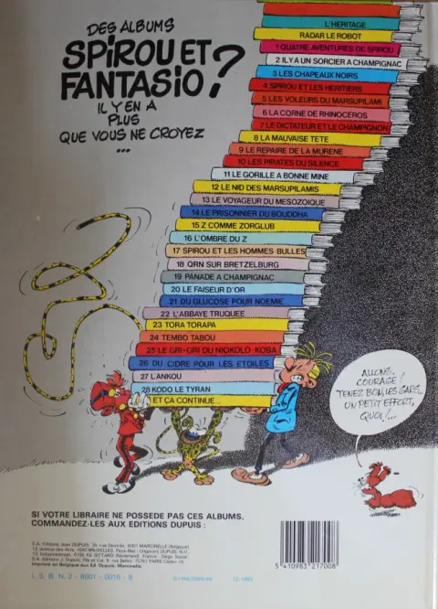 Verso de l'album Spirou et Fantasio Tome 14 Le prisonnier du Bouddha
