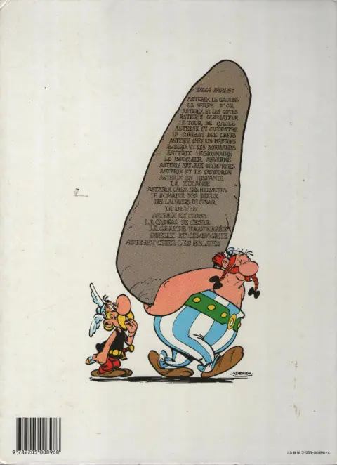 Verso de l'album Astérix Tome 22 La grande traversée