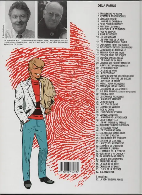 Verso de l'album Ric Hochet Tome 12 Les spectres de la nuit