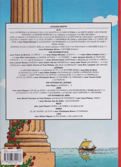 Verso de l'album Alix Tome 17 L'empereur de Chine