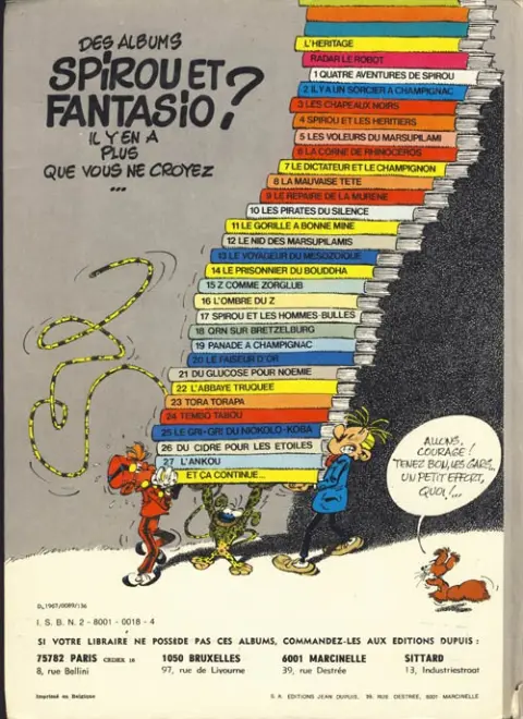 Verso de l'album Spirou et Fantasio Tome 16 L'ombre du Z