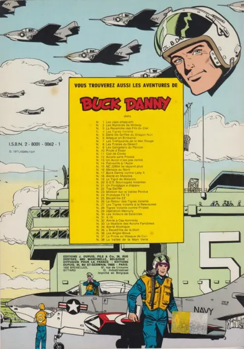 Verso de l'album Buck Danny Tome 25 Escadrille ZZ