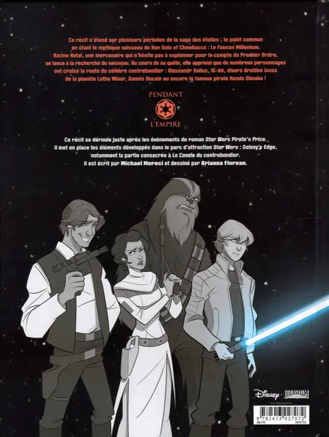 Verso de l'album Star Wars - Le Vol du Faucon Millenium Le vol du faucon millenium