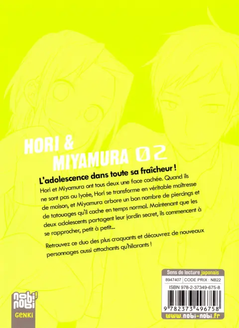 Verso de l'album Horimiya 02