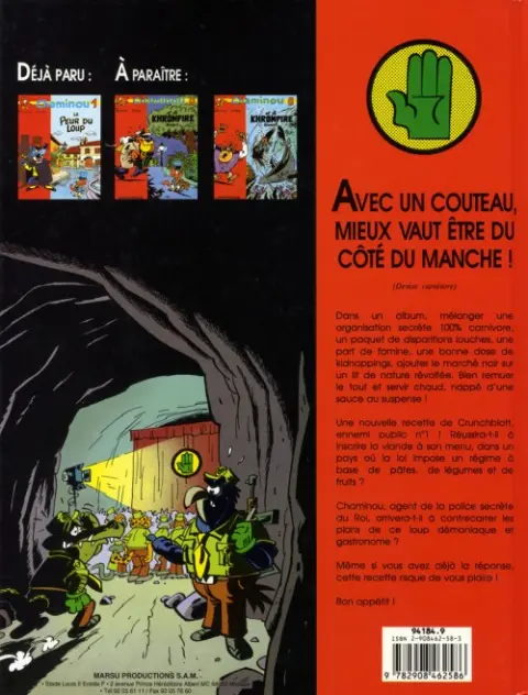 Verso de l'album Chaminou Tome 4 La main verte
