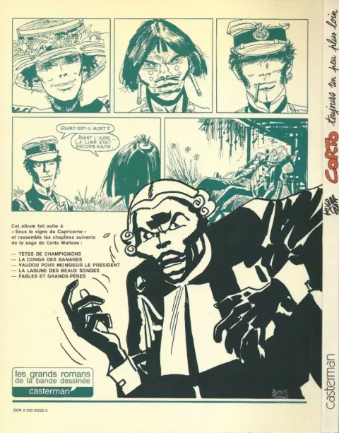 Verso de l'album Corto Maltese Tome 5 Toujours un peu plus loin