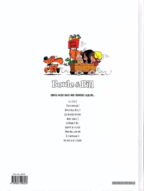 Verso de l'album Boule & Bill Tome 29 Quel cirque !