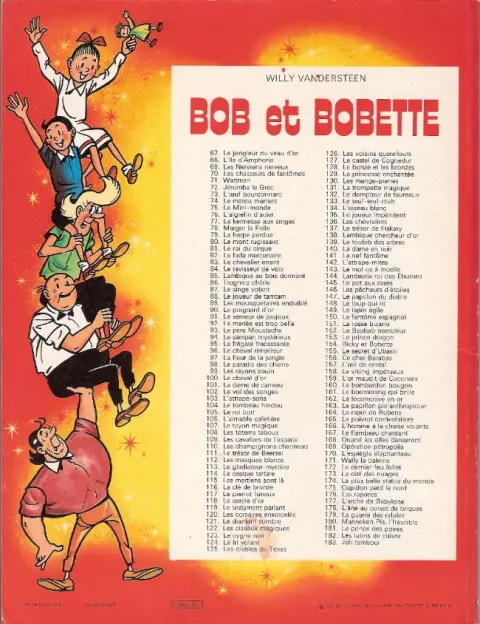 Verso de l'album Bob et Bobette Tome 91 Le semeur de joujoux