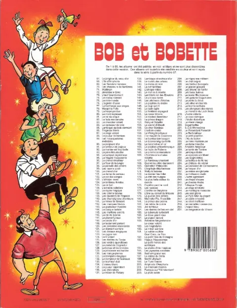 Verso de l'album Bob et Bobette Tome 143 Le mol os à moelle