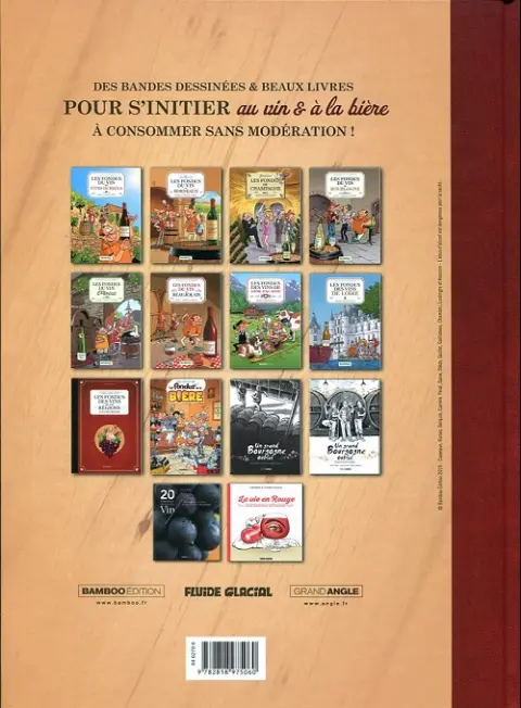 Verso de l'album Les Fondus du vin Livre de cave