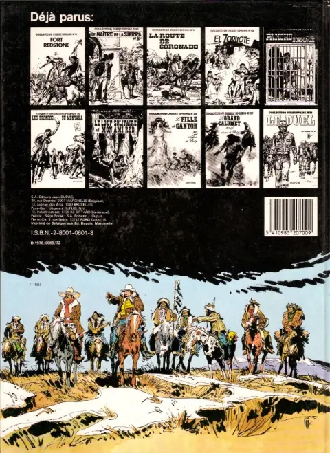 Verso de l'album Jerry Spring Tome 17 le grand calumet