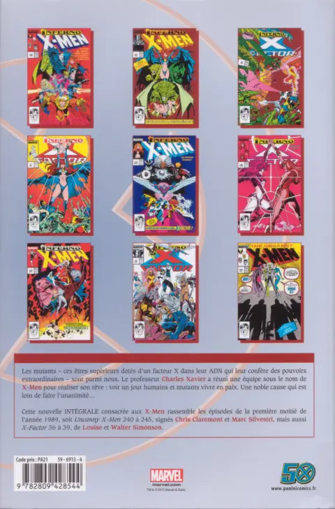Verso de l'album X-Men L'intégrale Tome 24 1989 (I)