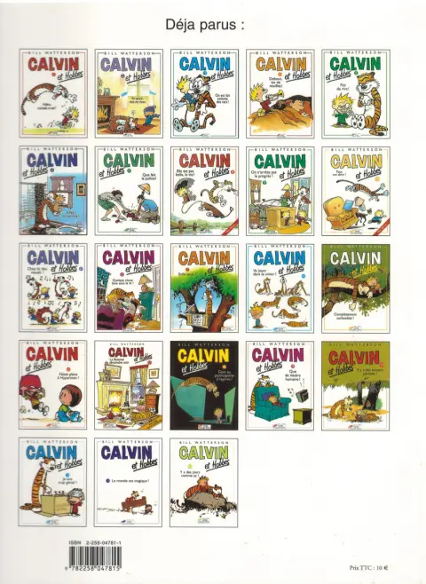 Verso de l'album Calvin et Hobbes Tome 21 Je suis trop génial !