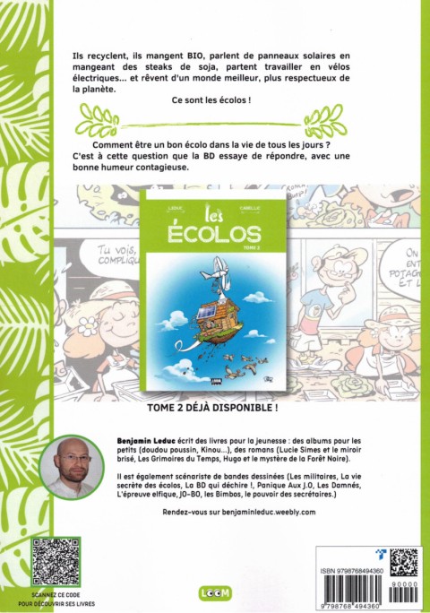 Verso de l'album Les Écolos Tome 1