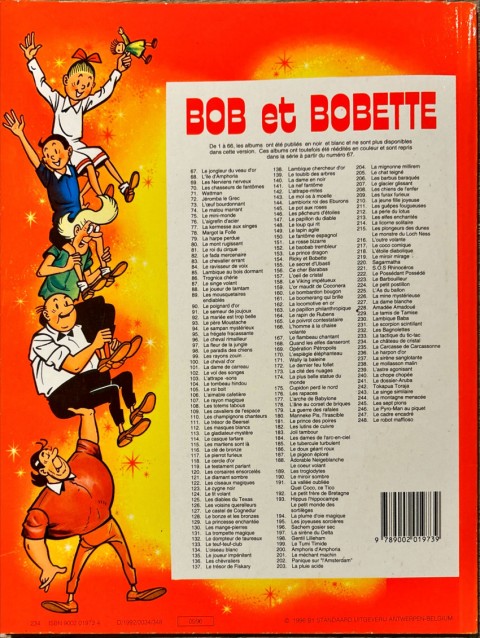 Verso de l'album Bob et Bobette Tome 234 Le château de cristal