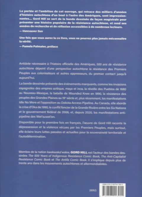 Verso de l'album 500 ans de résistance autochtone