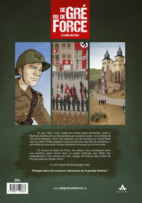 Verso de l'album De Gré ou de Force Le choix de Franz