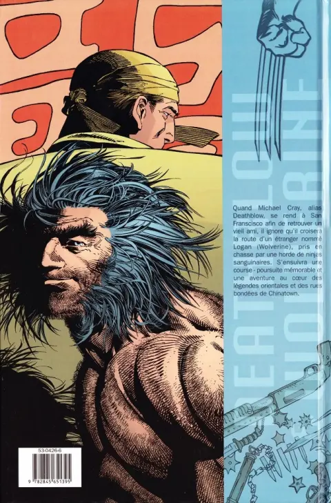 Verso de l'album Deathblow & Wolverine Tome 1 Les mystères de Chinatown