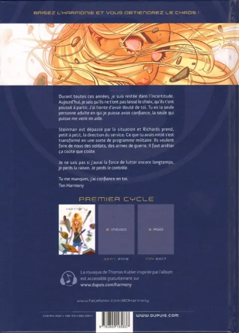 Verso de l'album Harmony Tome 1 Memento