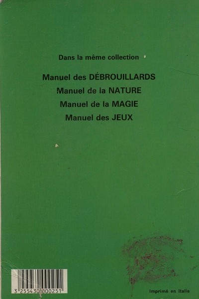 Verso de l'album Manuels de Poche Tome 2 Manuel de la nature