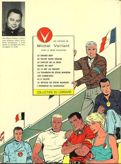Verso de l'album Michel Vaillant Tome 10 L'honneur du Samouraï