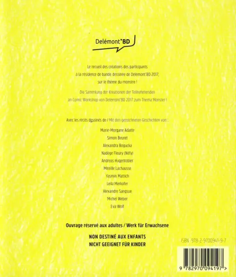 Verso de l'album Monstre