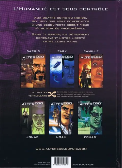 Verso de l'album Alter ego Tome 3 Darius
