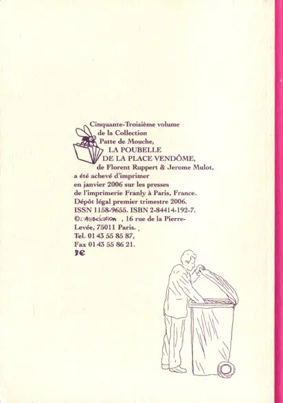 Verso de l'album La Poubelle de la place Vendôme