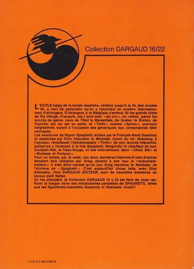 Verso de l'album Spaghetti 16/22 Tome 2 Le grand Zampone