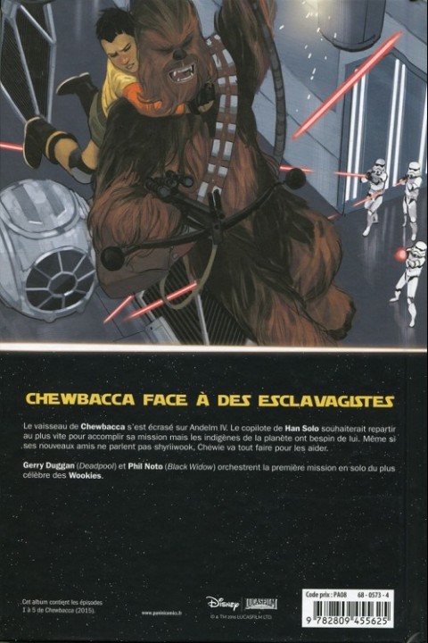 Verso de l'album Star Wars - Chewbacca Les Mines d'Andelm