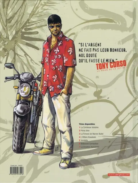 Verso de l'album Tony Corso Tome 7 La donation Konstantin