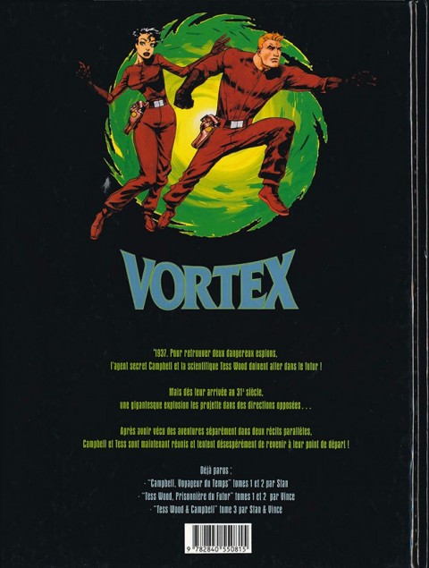 Verso de l'album Vortex Tess Wood & Campbell 4