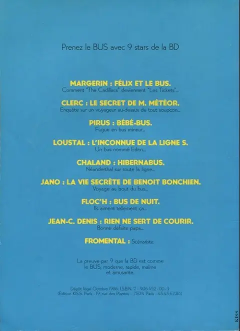 Verso de l'album Félix et le bus TUSQ