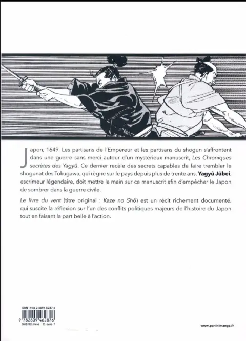 Verso de l'album Kaze no shô - Le livre du vent Le livre du vent