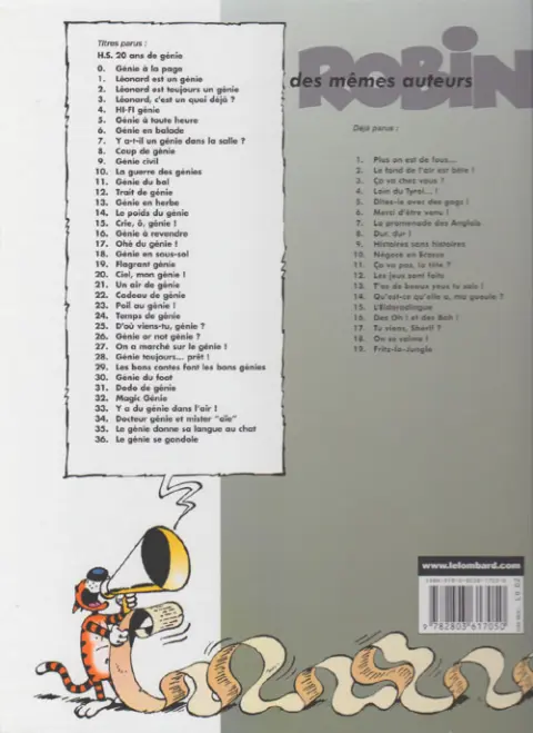 Verso de l'album Léonard Tome 7 Y a-t-il un génie dans la salle?