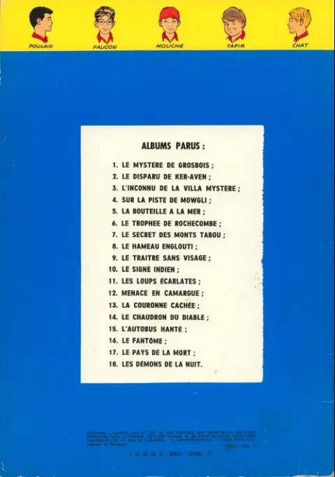 Verso de l'album La Patrouille des Castors Tome 6 Le Trophée de Rochecombe