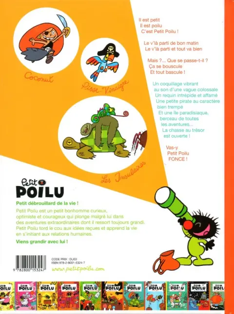 Verso de l'album Petit Poilu Tome 9 Le trésor de Coconut