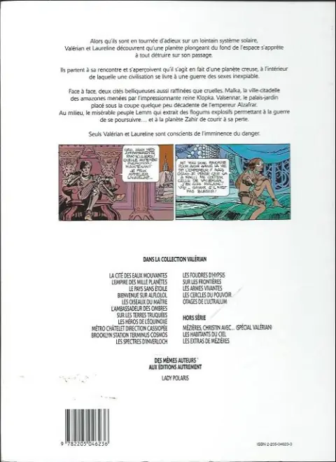 Verso de l'album Valérian Tome 3 Le pays sans étoile