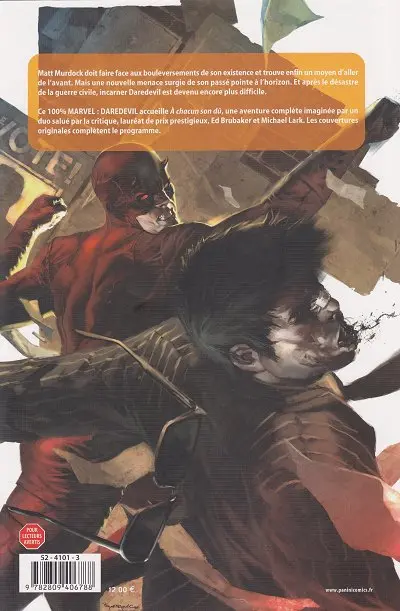 Verso de l'album Daredevil Tome 16 A chacun son dû