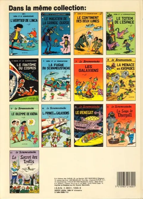 Verso de l'album Le Scrameustache Tome 13 Le secret des Trolls