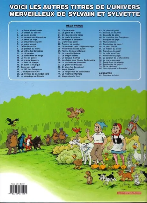 Verso de l'album Sylvain et Sylvette Tome 60 On a retrouvé la faraude !