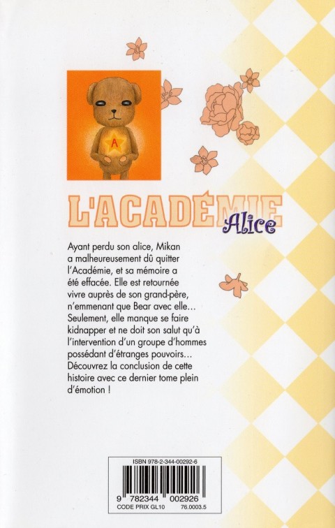 Verso de l'album L'Académie Alice 31